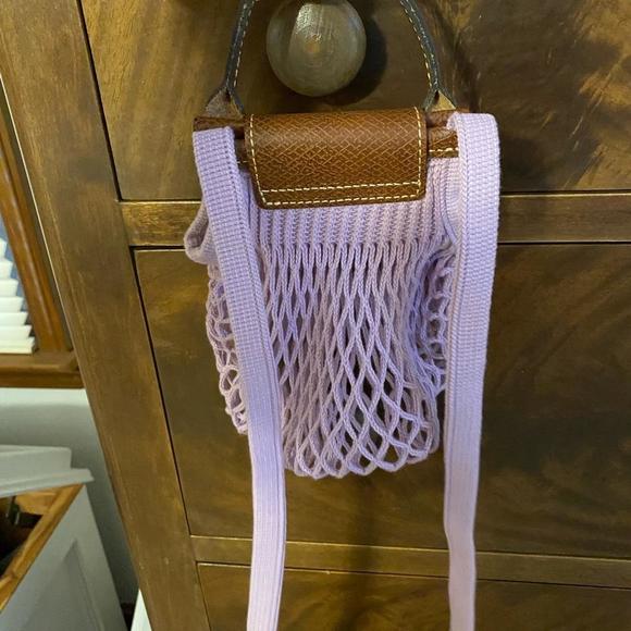 Le Pliage Extra Small Filet Knit Shoulder Bag Lilac - Picture 3 of 6